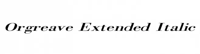 Orgreave Extended Italic  Frei Schriftart Herunterladen