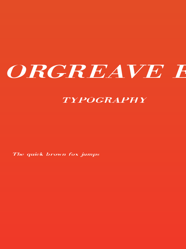 Orgreave Extended Italic Poster