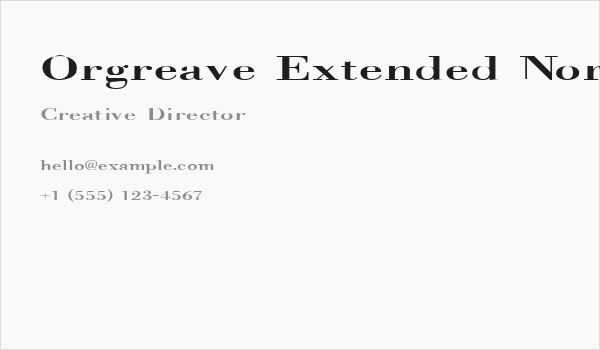 Orgreave Extended Normal Business Card