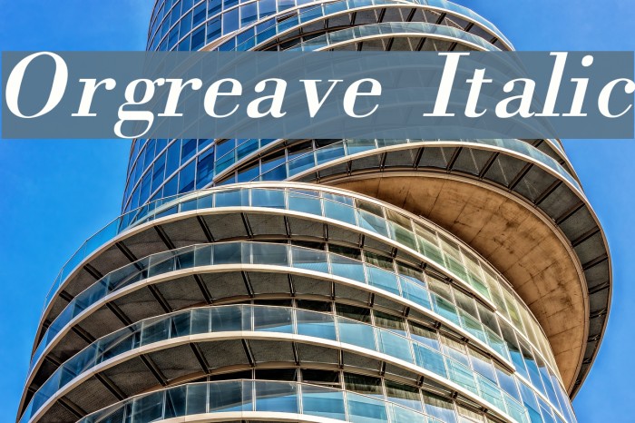 Orgreave Italic Font examples