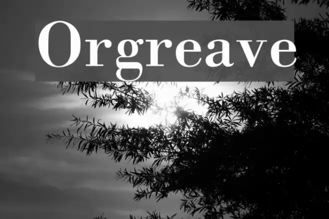 Orgreave Font examples