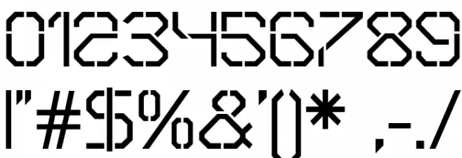 OricNeo Stencil Font OTHER CHARS