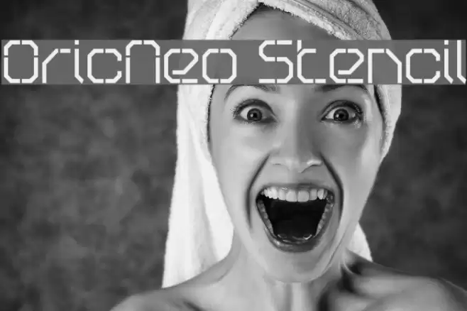 OricNeo Stencil Font examples