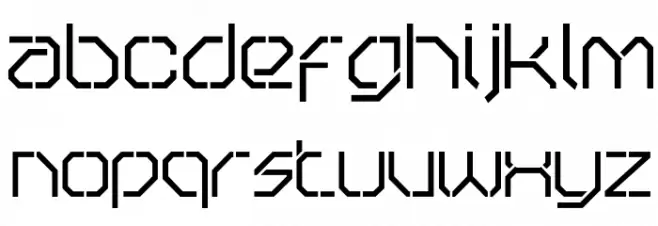 OricNeo Stencil फ़ॉन्ट लोअरकेस