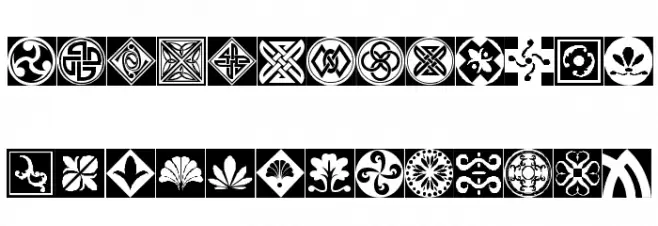 Orient Pattern Dings Set 1 Font Litere mari