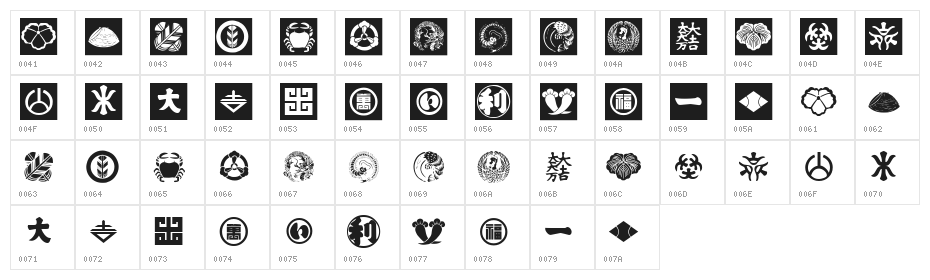 Orient Pattern Dings Set 2 Character Map