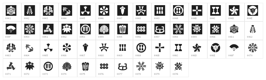 Orient Pattern Dings Set 3 Character Map