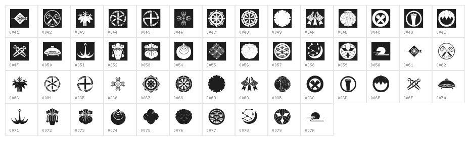 Orient Pattern Dings Set 4 Character Map