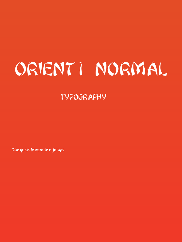 Orient1  Normal Poster
