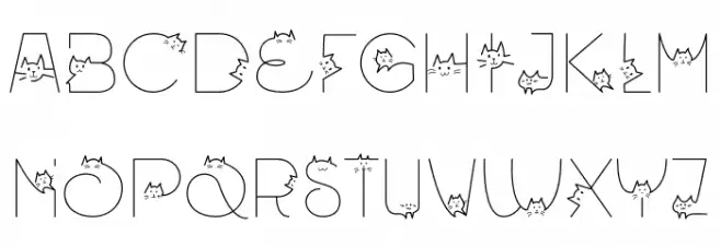 Oriental Cats Light Fonte MAIÚSCULAS