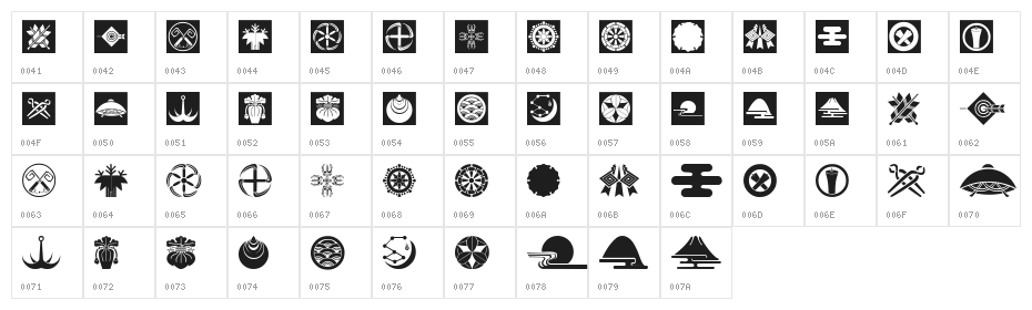 Oriental Icons III Character Map