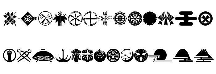 Oriental Icons III Font LOWERCASE