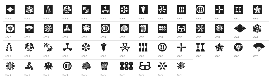 Oriental Icons II Character Map