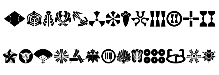 Oriental Icons II Font LOWERCASE