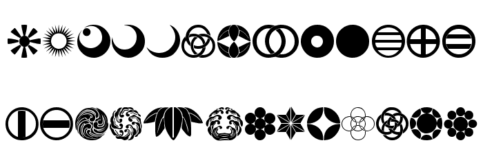 Oriental Icons IV Font LOWERCASE