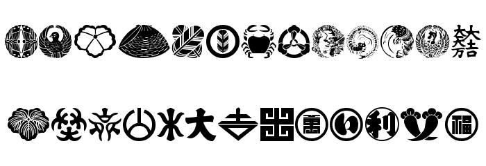 Oriental Icons Font LOWERCASE