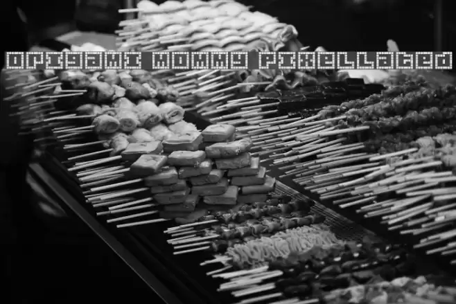 Origami Mommy Pixellated Font examples