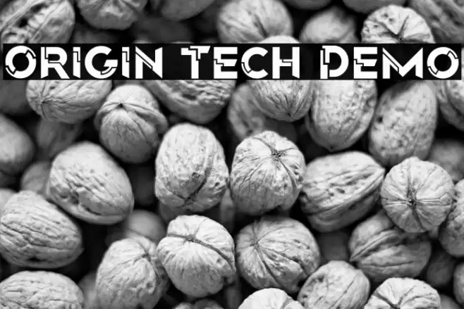 Origin Tech Demo Font examples