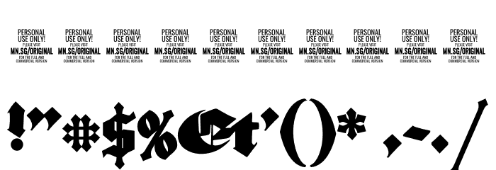 Original Black PERSONAL USE ONLY Black Шрифта ДРУГИЕ символов