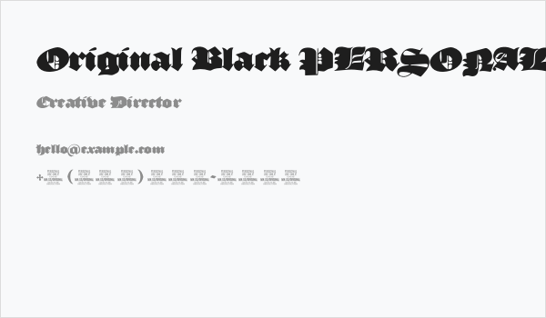 Original Black PERSONAL USE ONLY Black Business Card