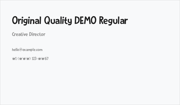 Original Quality DEMO Regular Business Card