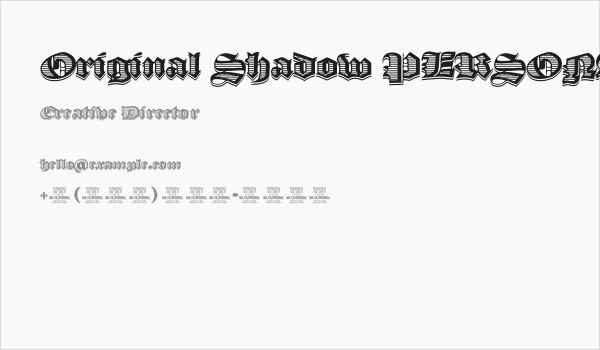 Original Shadow PERSONAL USE ONLY Shadow Business Card