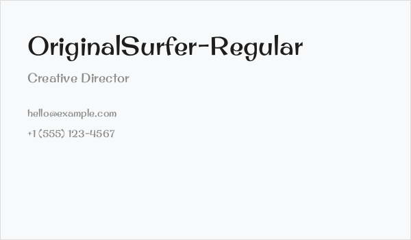 OriginalSurfer-Regular Business Card