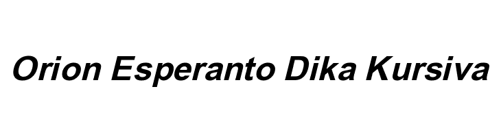 Orion Esperanto Dika Kursiva Font