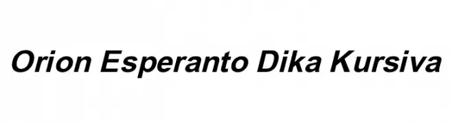 Orion Esperanto Dika Kursiva  Frei Schriftart Herunterladen