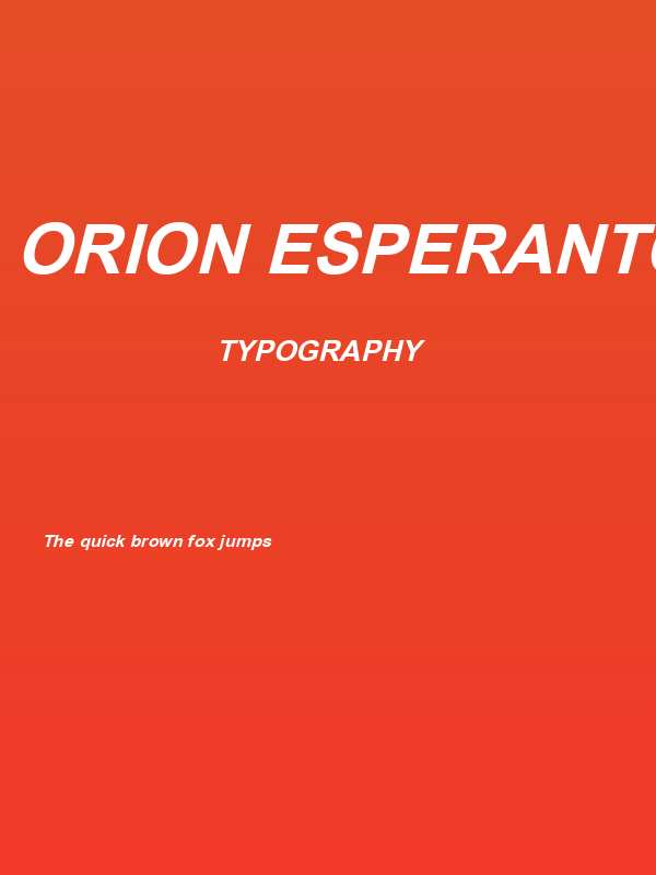 Orion Esperanto Dika Kursiva Poster