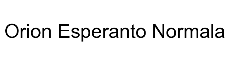 Orion Esperanto Normala Font