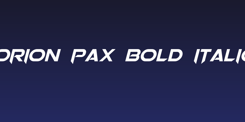 Orion Pax Bold Italic Social Header