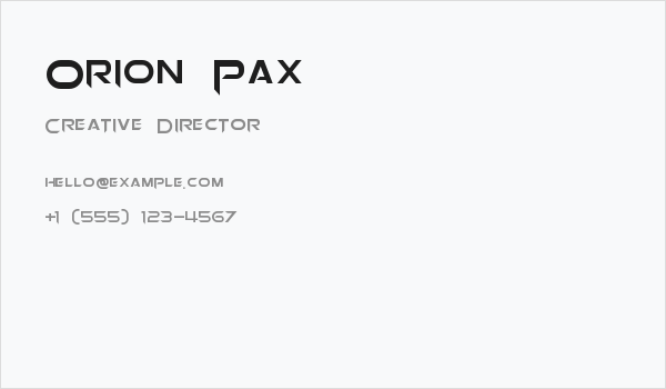 Orion Pax Business Card