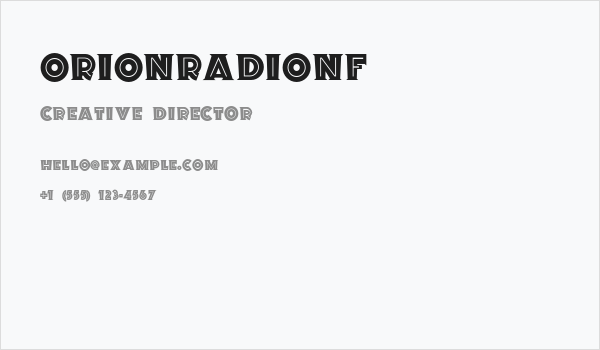 OrionRadioNF Business Card