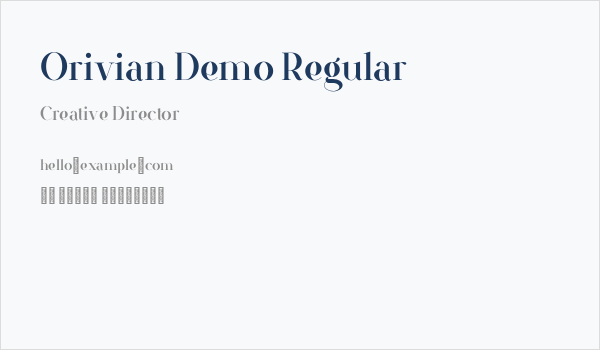 Orivian Demo Regular Business Card