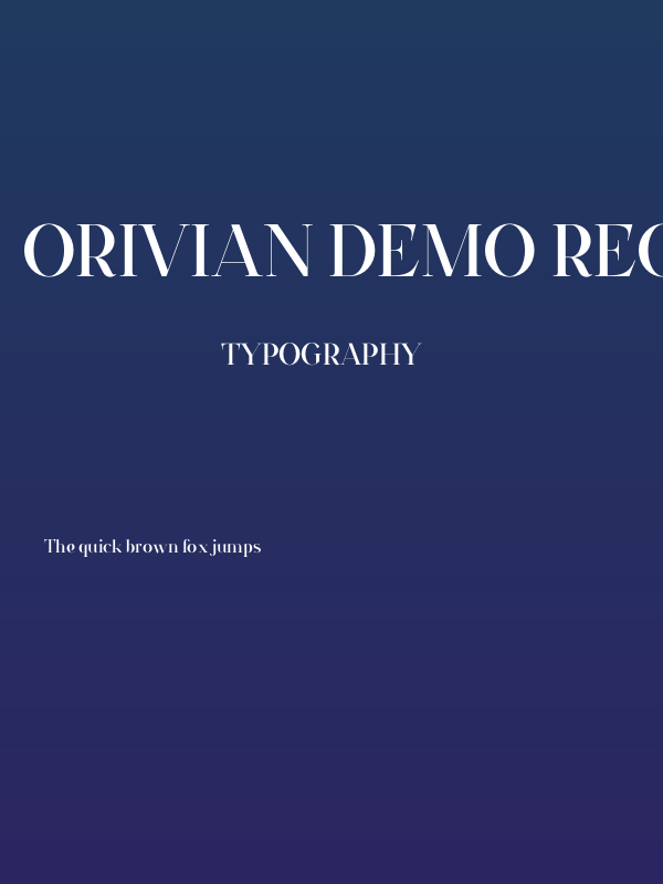Orivian Demo Regular Poster