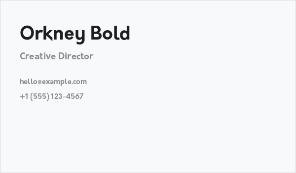 Orkney Bold Business Card