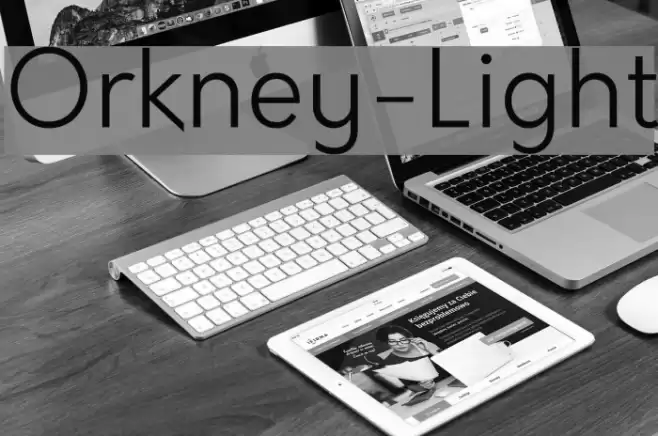 Orkney-Light Font examples
