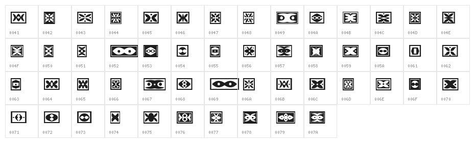 Ornament Borders Regular Character Map