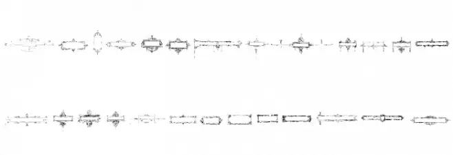 Ornament Borders Schriftart Groß