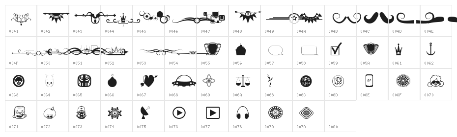 Ornament mix Character Map