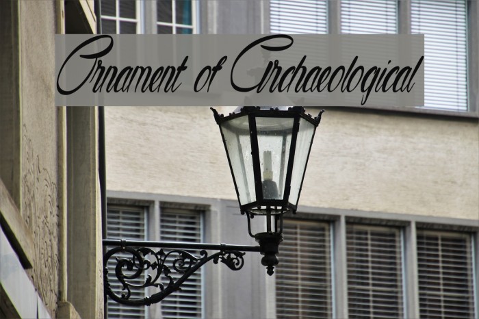 Ornament of Archaeological Font examples