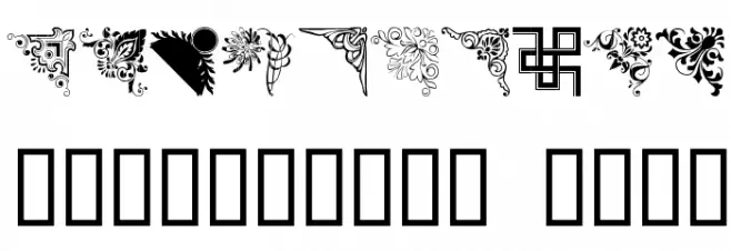 Ornamental Corners Font OTHER CHARS