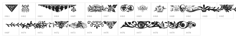 Ornamental Decoration Character Map