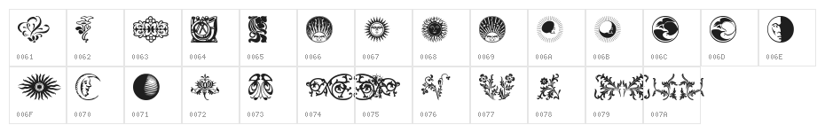 Ornamental Elements II Character Map