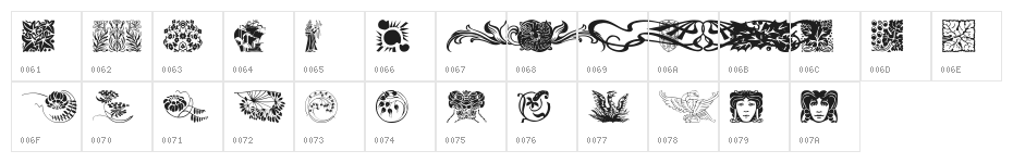 Ornamental Elements Character Map