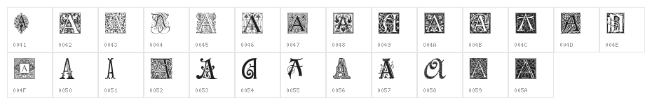 Ornamental Initials A Character Map