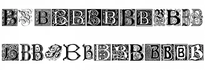 Ornamental Initials B Schriftart Groß