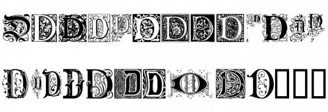 Ornamental Initials D Шрифта ВЕРХНИЙ