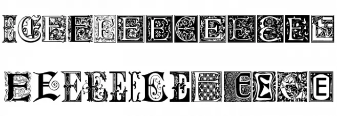 Ornamental Initials E خط أحرف كبيرة